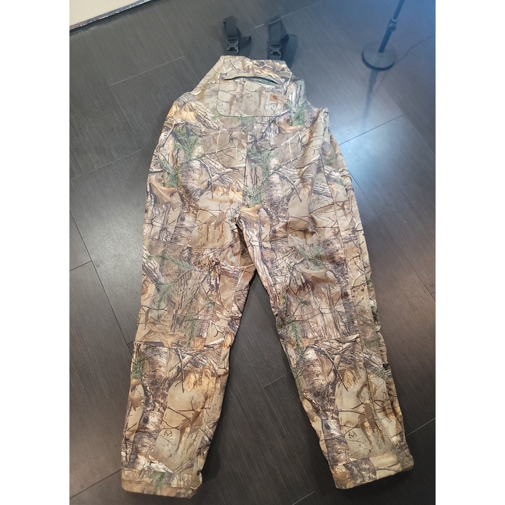 Carhartt Camo Duck Canvas Real Tree Coveralls size 2XL Open side legs zip snap